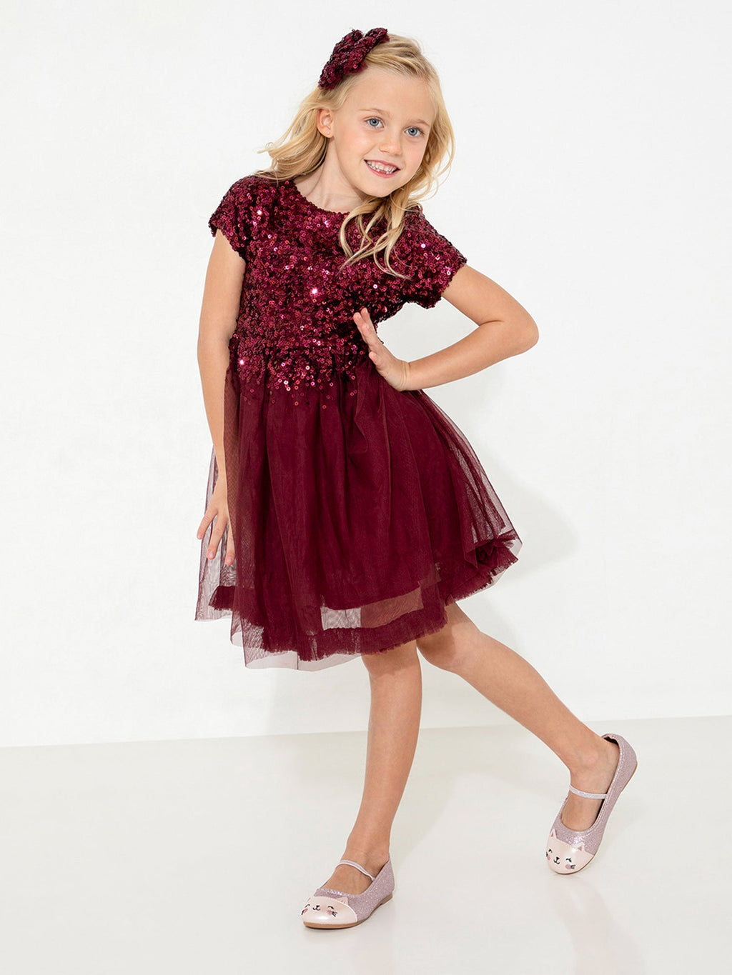 Cherry Crumble Sequined Snug Elegant Winter Dress