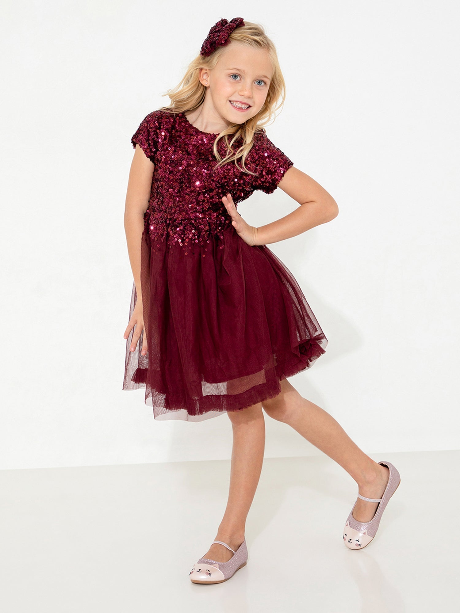 Cherry Crumble Sequined Snug Elegant Winter Dress
