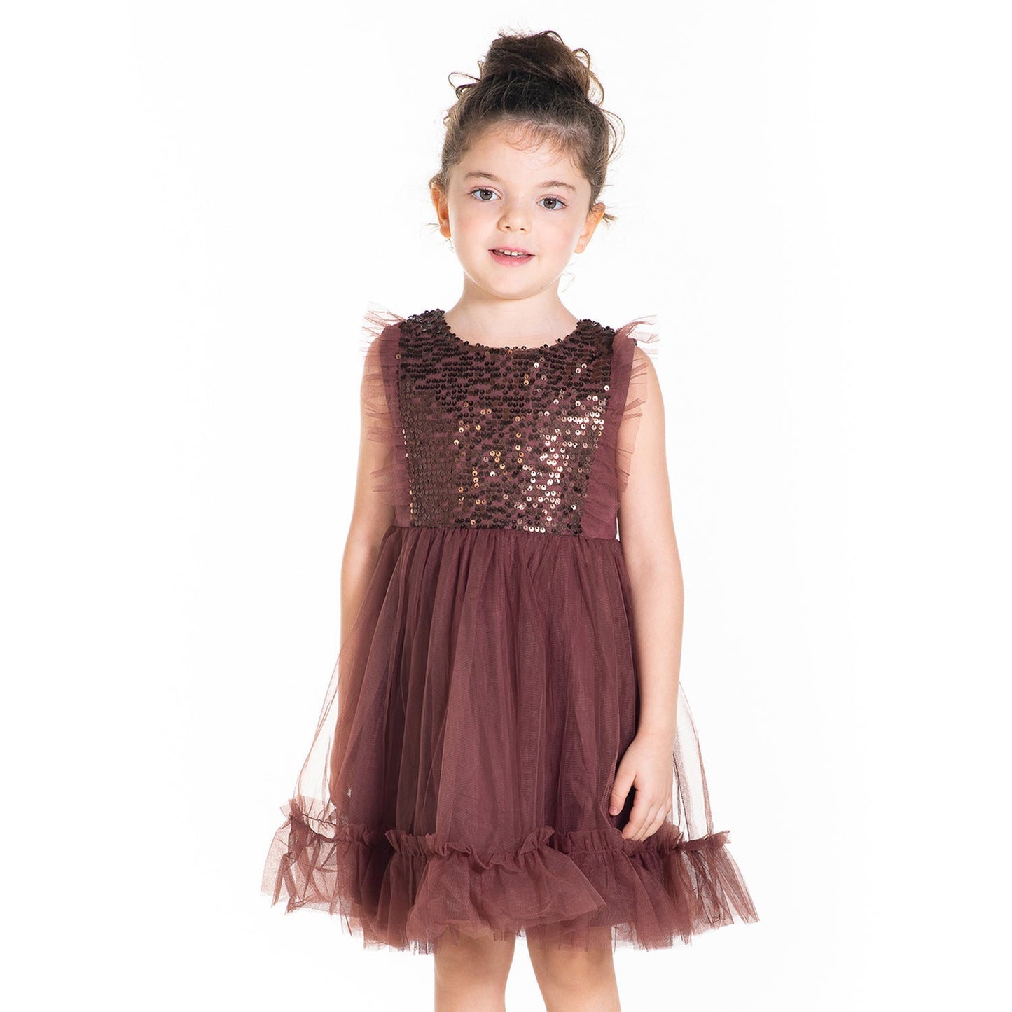 Cherry Crumble Brown Solid Lovely Smart Dress