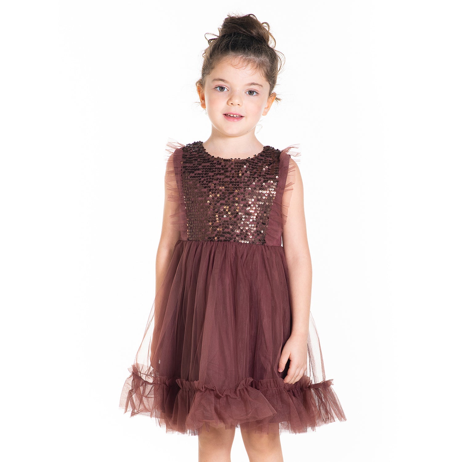 Cherry Crumble Brown Solid Lovely Smart Dress