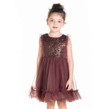Cherry Crumble Brown Solid Lovely Smart Dress