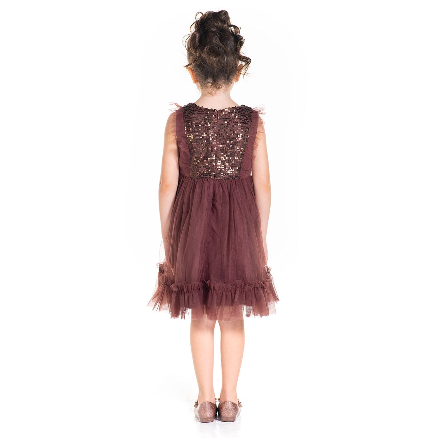 Cherry Crumble Brown Solid Lovely Smart Dress