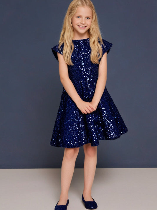 Cherry Crumble Navy Blue Cozy Graceful Dress