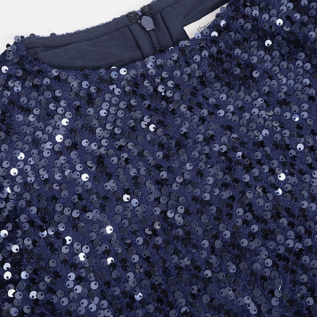 Cherry Crumble Navy Blue Cozy Graceful Dress