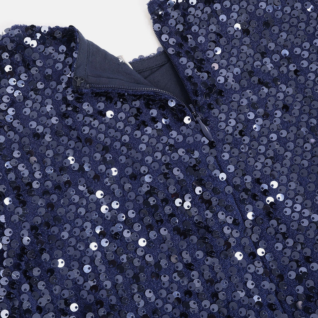 Cherry Crumble Navy Blue Cozy Graceful Dress