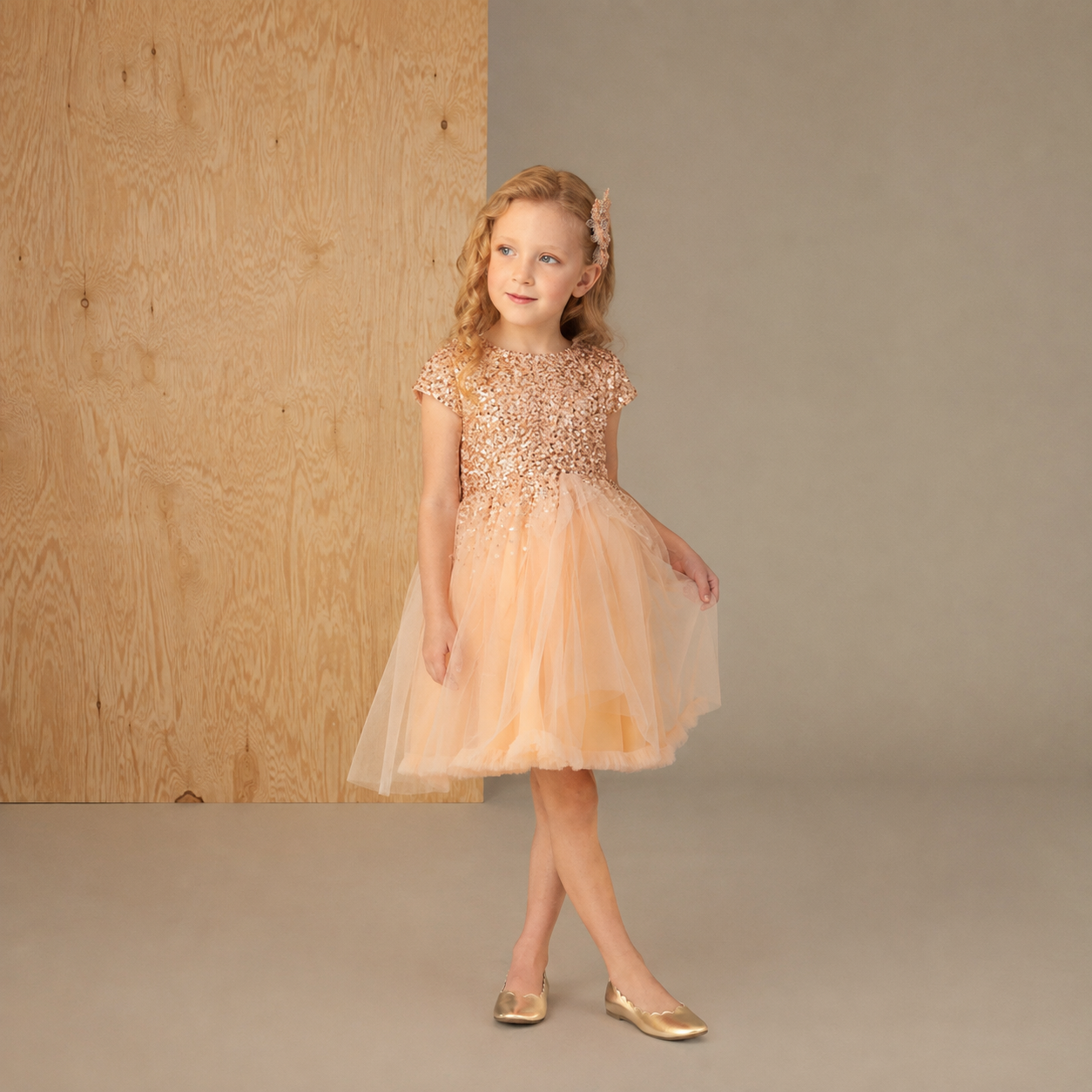 Peach Charming Graceful Partywear Dress
