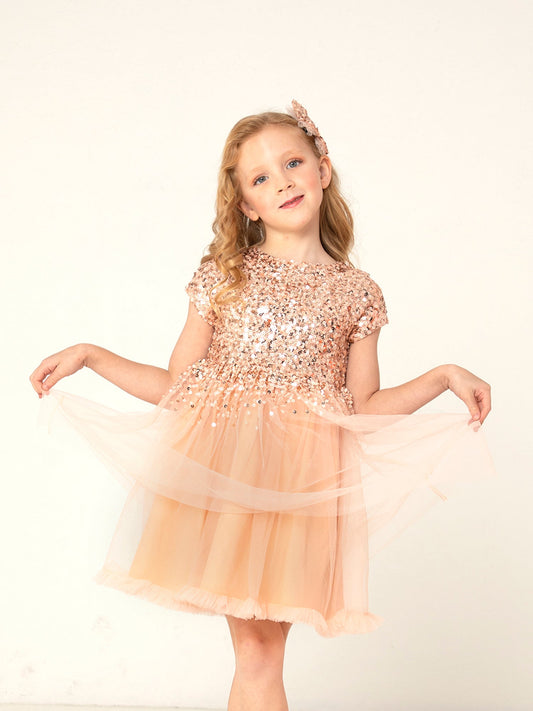 Cherry Crumble Peach Charming Graceful Winter Dress