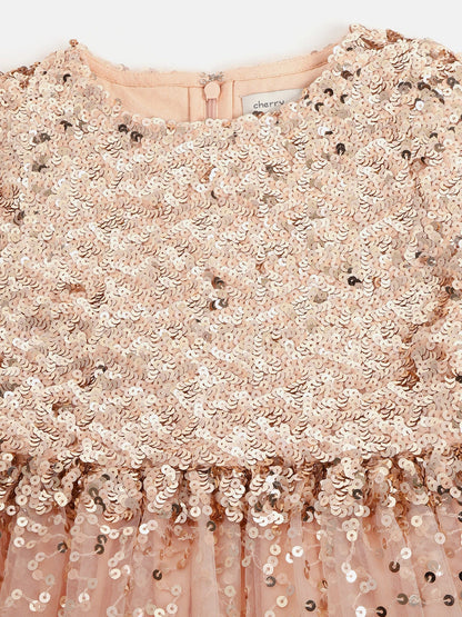 Cherry Crumble Peach Charming Graceful Winter Dress