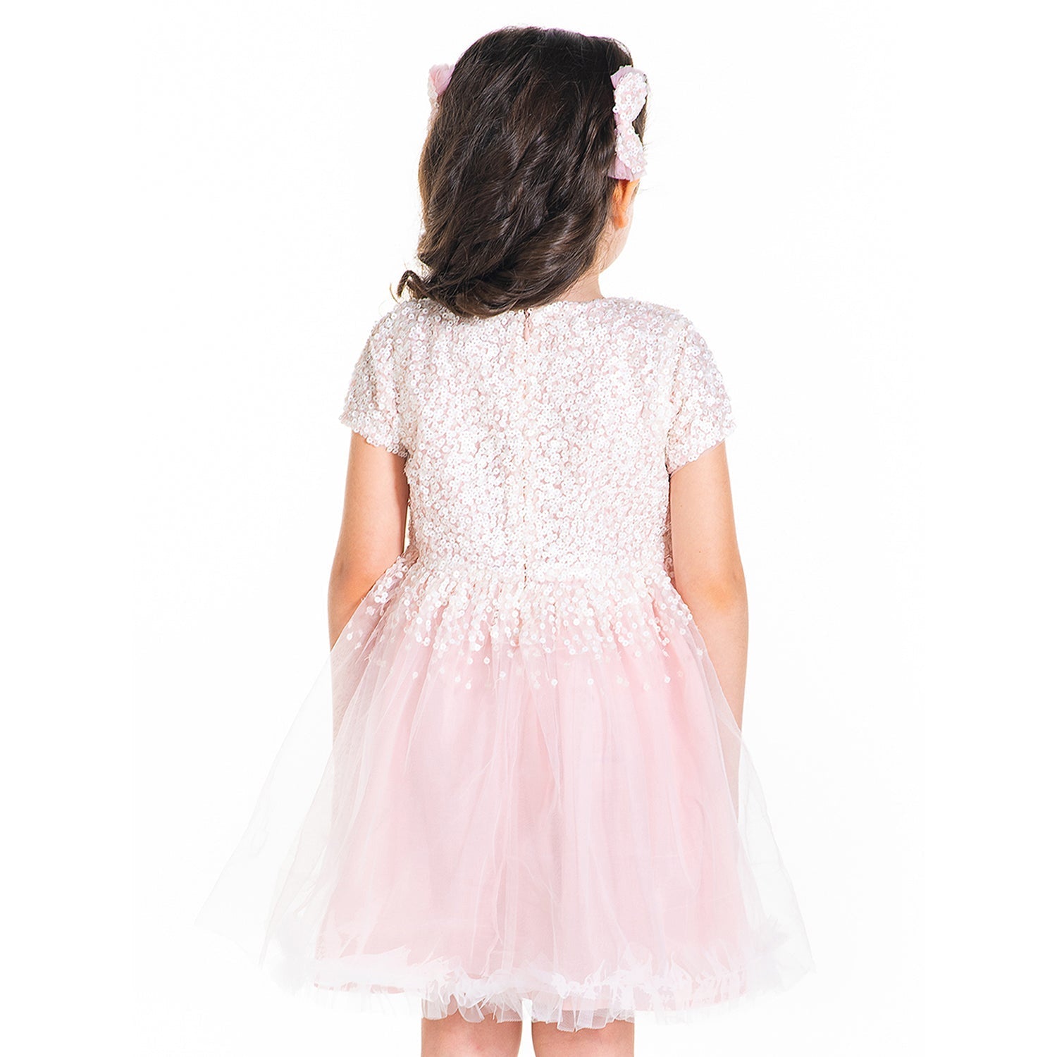 Cherry Crumble Pink Sequined Snug Graceful Dress