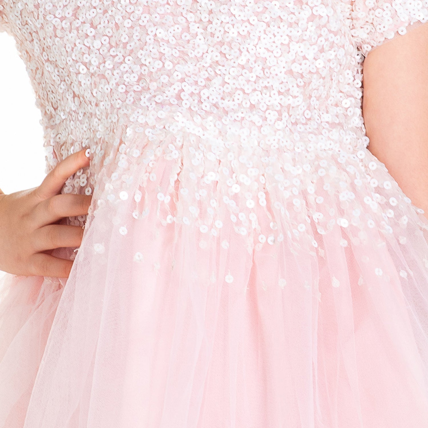 Cherry Crumble Pink Sequined Snug Graceful Dress