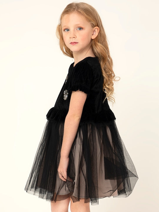 Cherry Crumble Black Charming Smart Dress