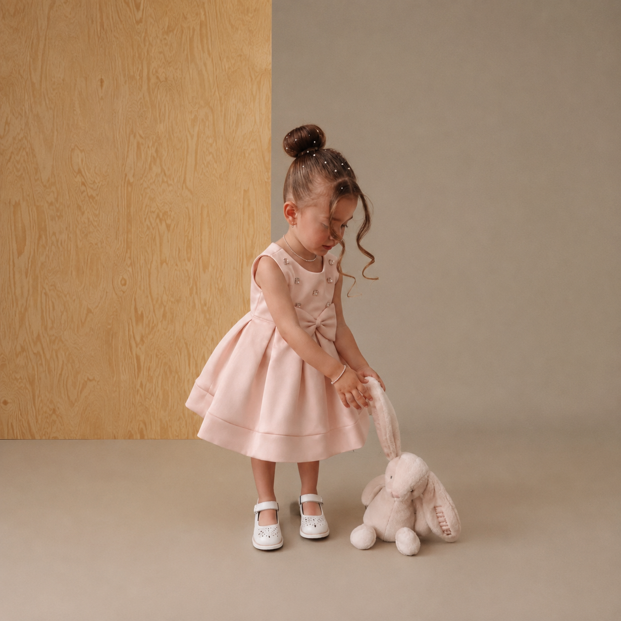 Peach Solid Adorable Graceful Dress