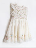 Cherry Crumble Cream Solid Embroidered Cozy Stylish Winter Dress