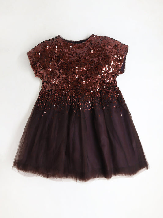 Cherry Crumble Brown Solid Cute Graceful Dress
