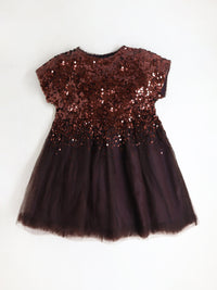 Brown Solid Cute Graceful Dress