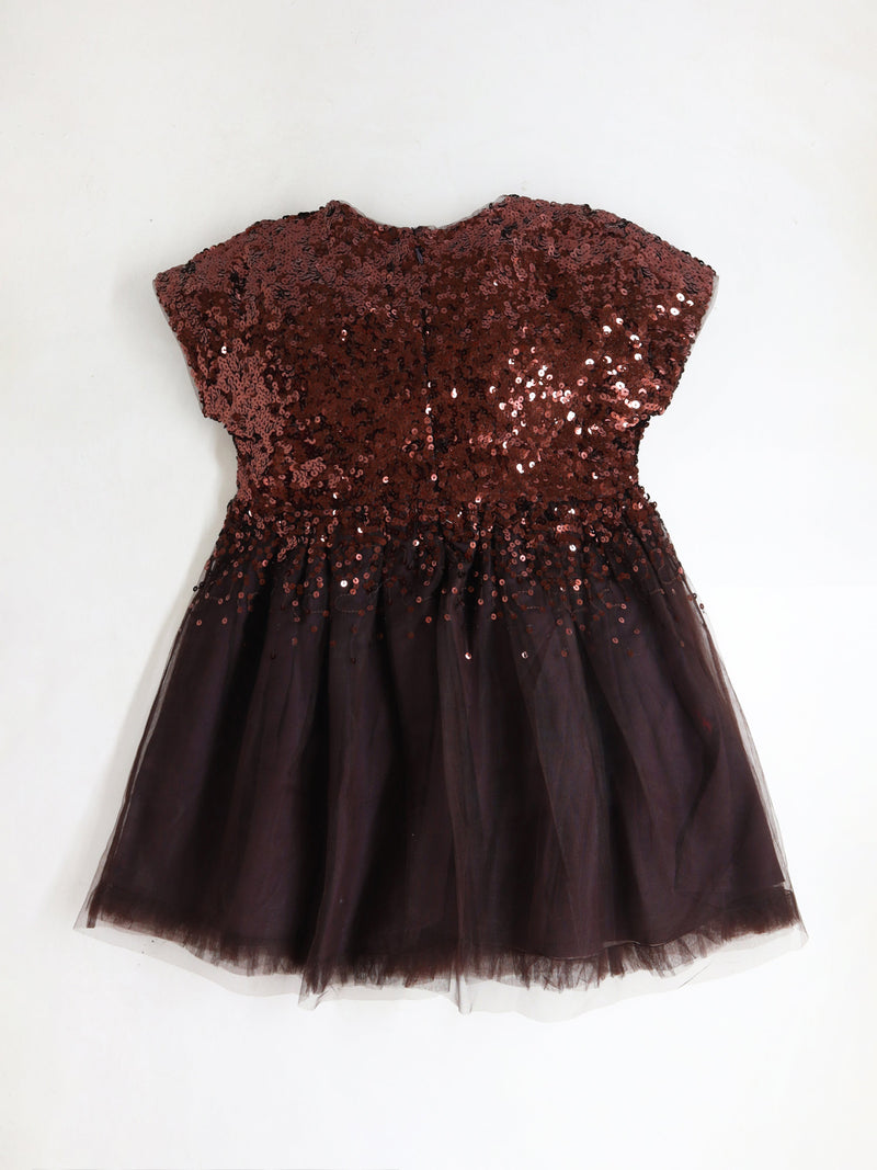 Brown Solid Cute Graceful Dress