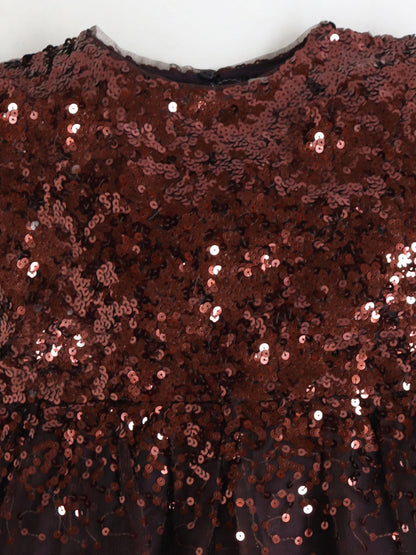 Cherry Crumble Brown Solid Cute Graceful Dress