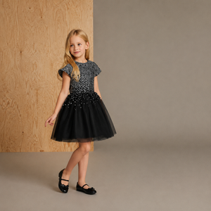 Holiday Glow Sparky Black Gleaming Dress