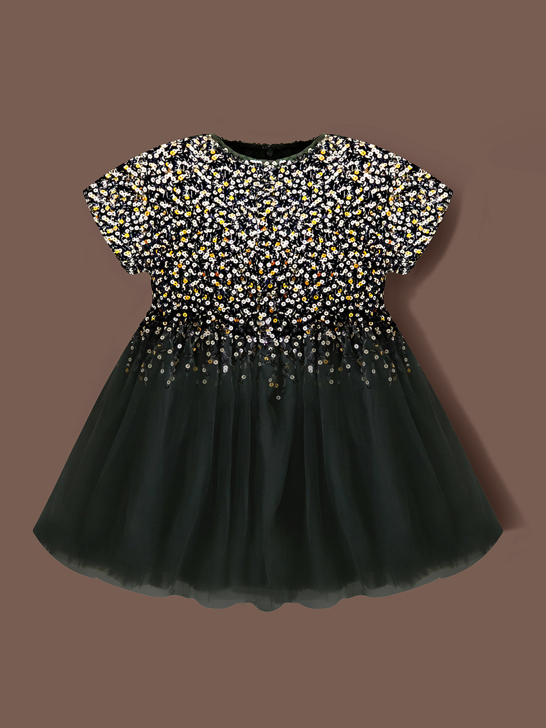 Cherry Crumble Holiday Glow Sparky Black Gleaming Dress