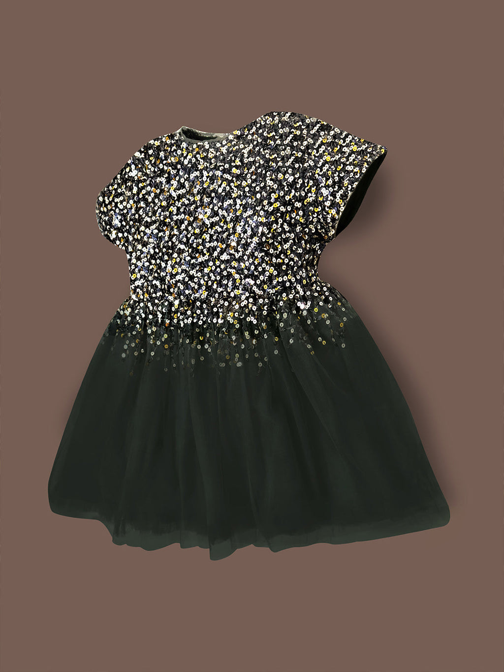 Cherry Crumble Holiday Glow Sparky Black Gleaming Dress