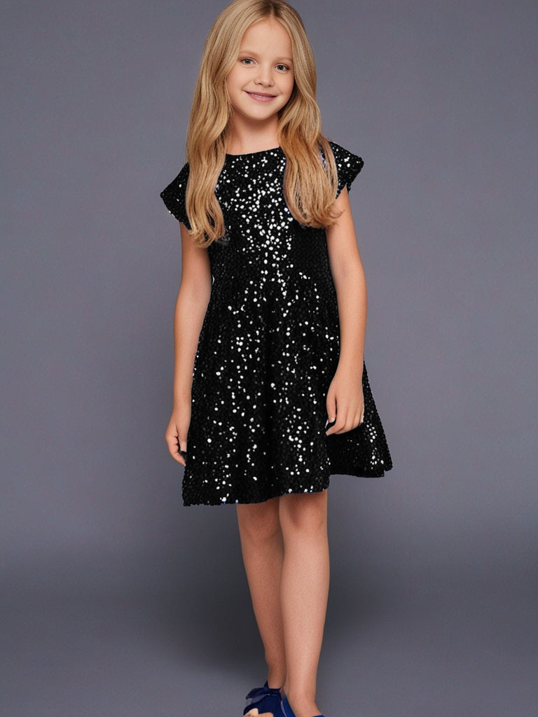 Cherry Crumble Sparkle Grey Party Dress