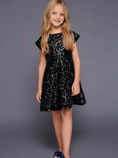 Cherry Crumble Sparkle Grey Party Dress
