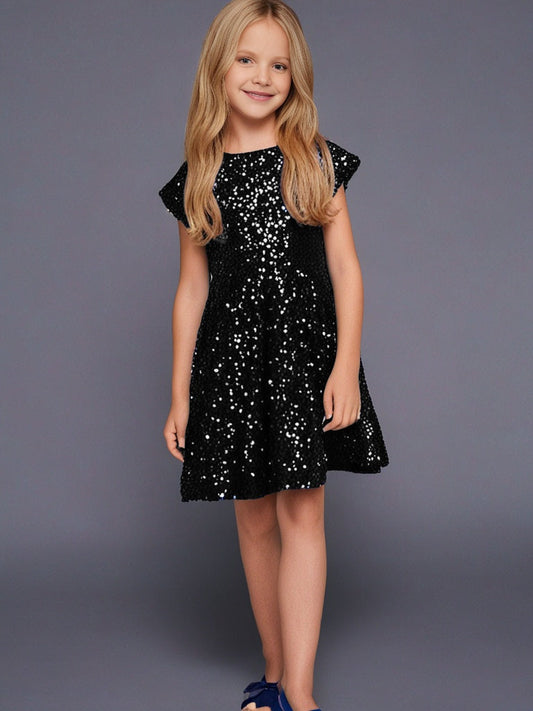 Cherry Crumble Sparkle Grey Party Dress