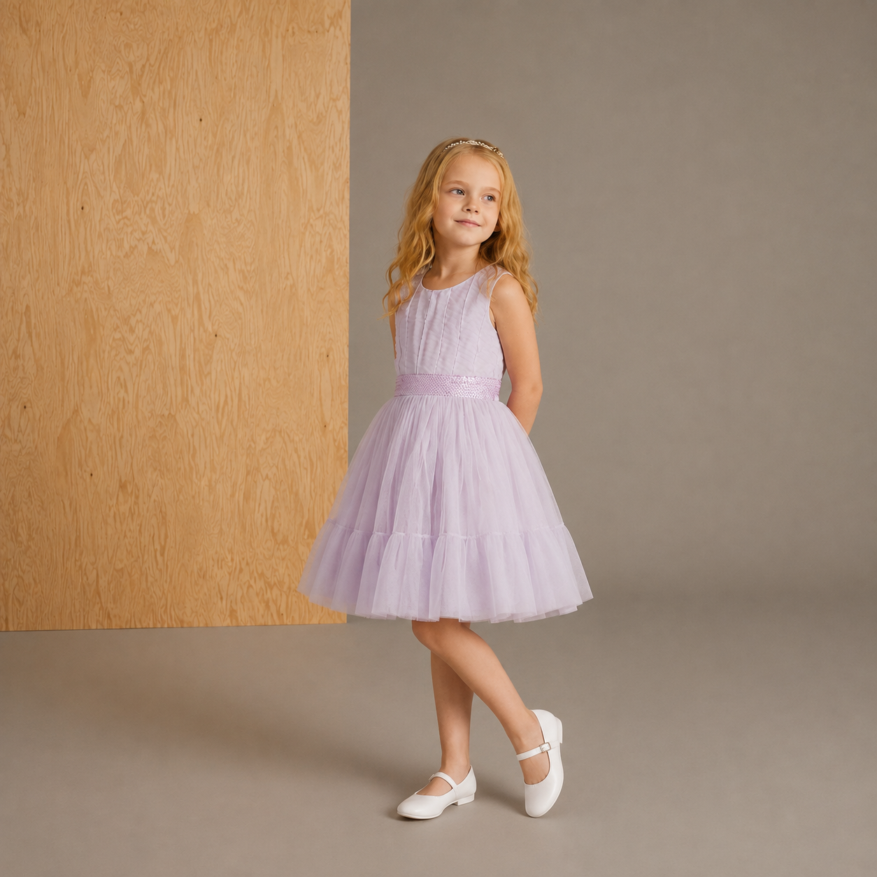Pink Sequined Sweet Partywear Dress