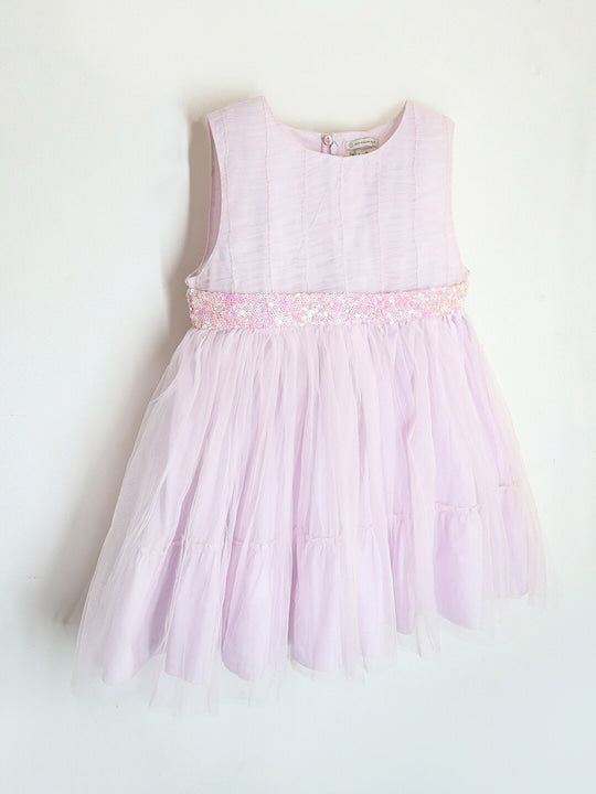 Cherry Crumble Pink Sequined Sweet Dress