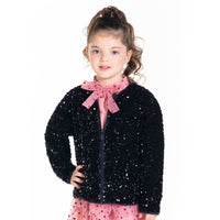 Black Snuggle-Trendy Winter Partywear Jacket