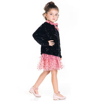 Black Snuggle-Trendy Winter Partywear Jacket