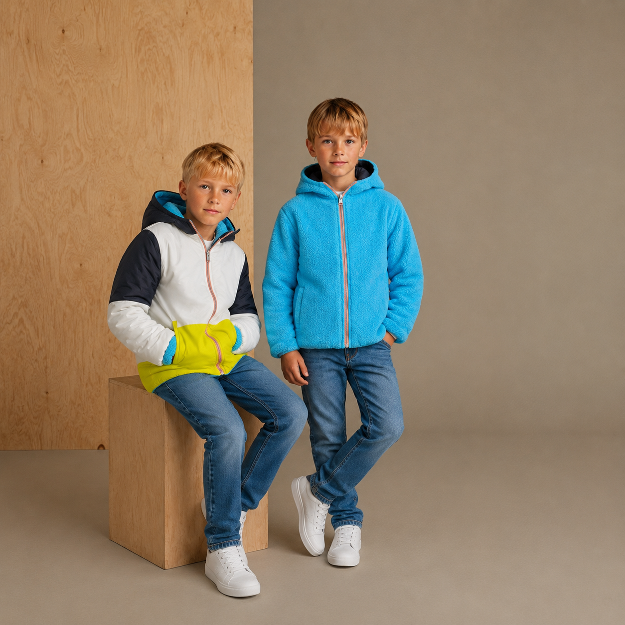 Multicolor Colorblock Snuggle-Luxe Winter Reversible Jacket