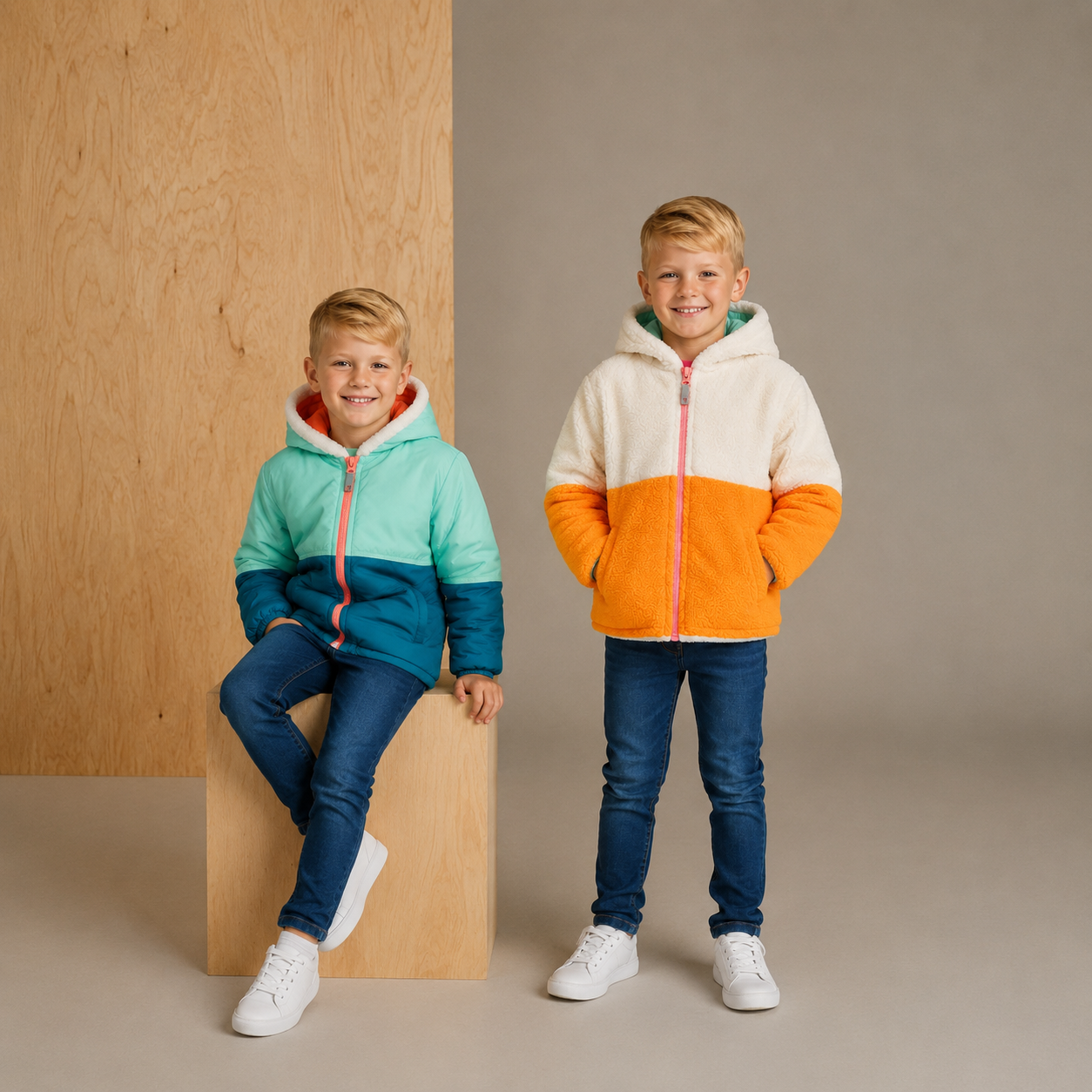 Green Cut & Sew Snuggle-Trendy Winter Reversible Jacket