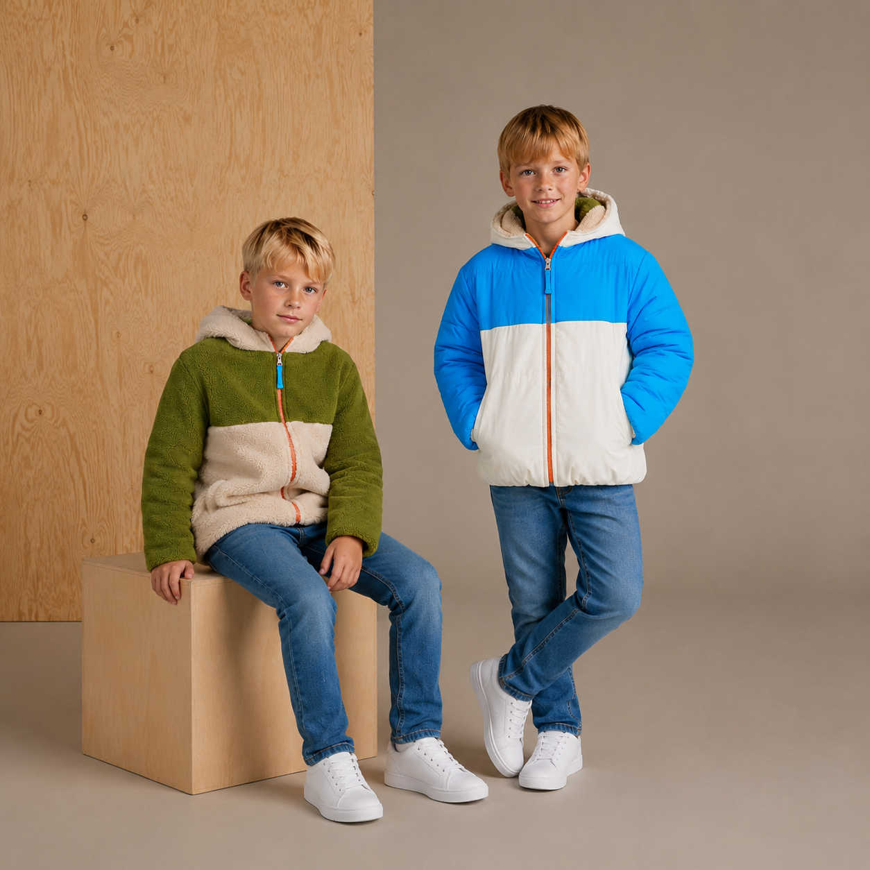 Multicolor Cut & Sew Snug Reversible Jacket