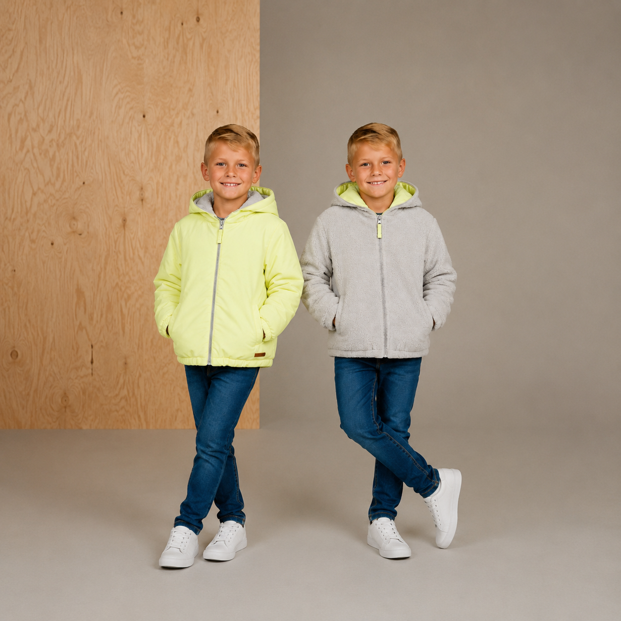 Yellow Happy-Trendy Reversible Jacket