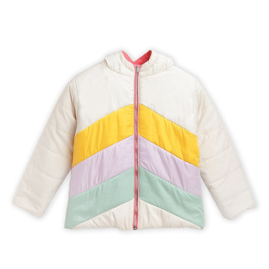 Cherry Crumble Multicolor Cut & Sew Polyester Full Sleeves Hooded Casual Wear Regular Fit Reversible Jacket For Boys And Girls