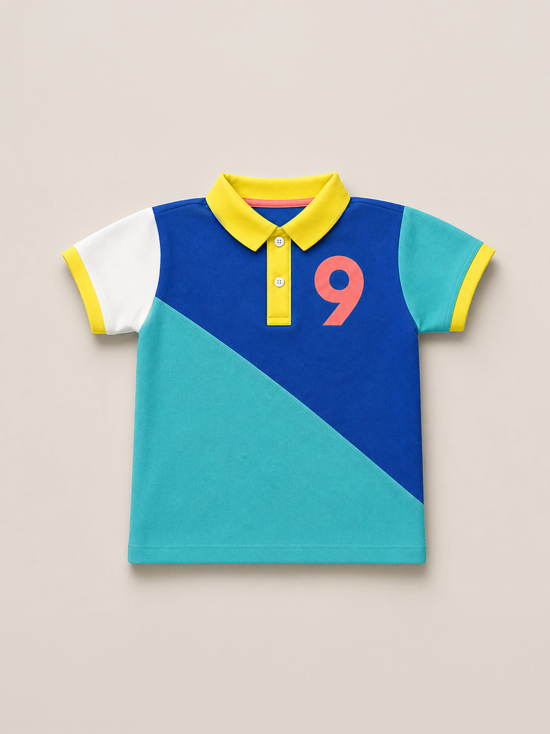 Multicolor Color Block Polo T-Shirt