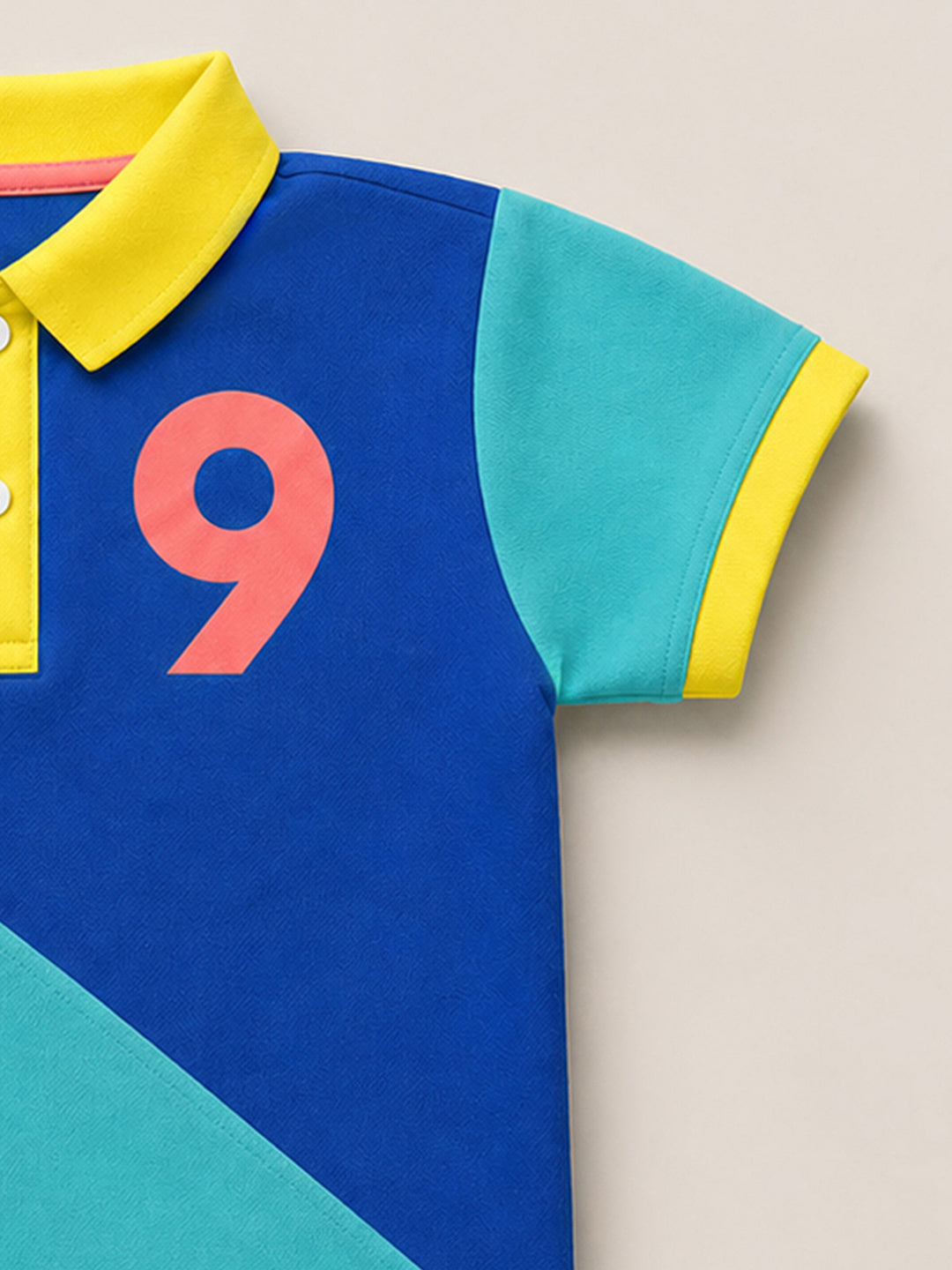 Multicolor Color Block Polo T-Shirt