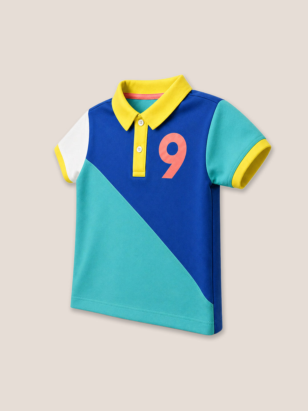 Multicolor Color Block Polo T-Shirt