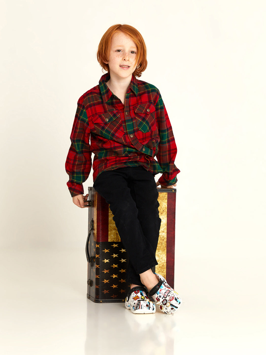 Cherry Crumble Red & Green Checkered Adorable Smart Outfit