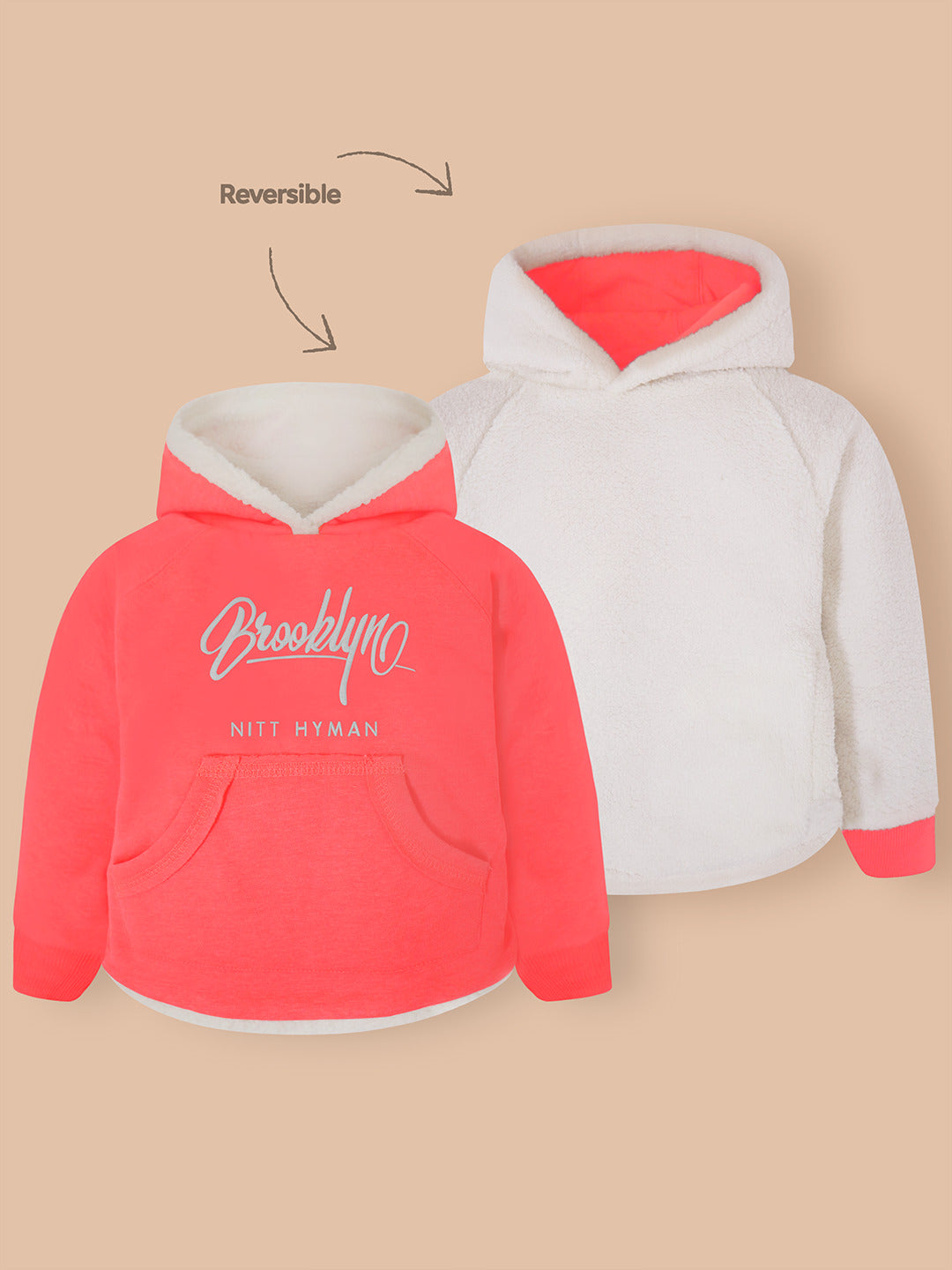 Cherry Crumble Pink Unisex Reversible Hoodie
