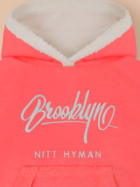 A Snug Sweatshirt To Keep You Warm This Season. This Urbane Sweatshirt Features A Cool Kangaroo Pocket, Metallic Icon At The Bottom & Ribbed Hems. The Soft Sherpa Lining Will Keep You Warm.