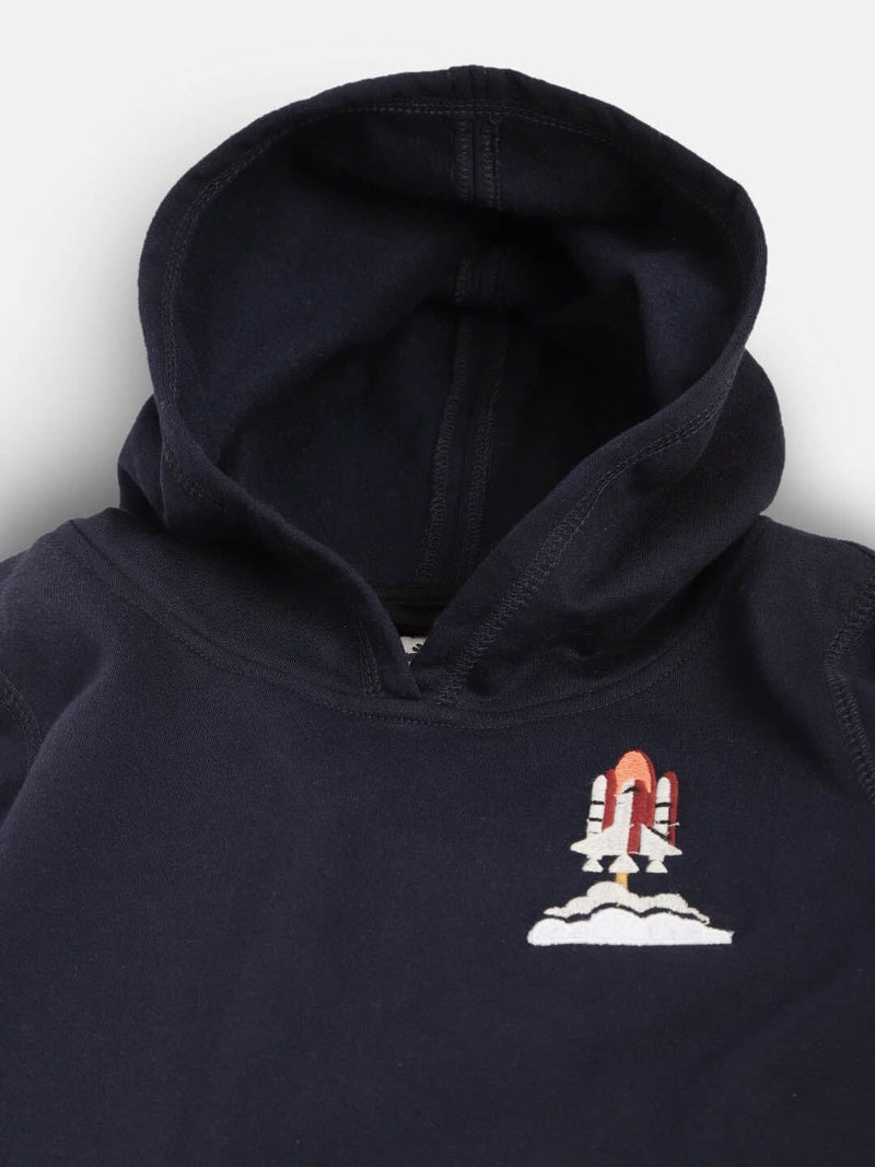 For Little Space Enthusiasts Is This Unique Space Hoodie. Its Colorful Ribs, Cosy Fit, Playful Applique And Kangaroo Pockets Makes It Ideal For Hanging Out With Friends Or To Go Around The Town.