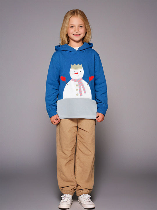 Sweat à Capuche Garçon Animal Bleu 11-12 Ans Avec Poche Kangourou
