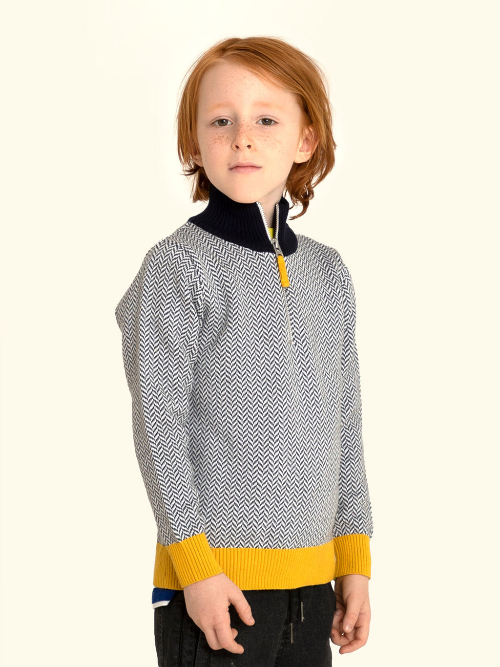 Cherry Crumble Grey Solid Snug Graceful Sweater