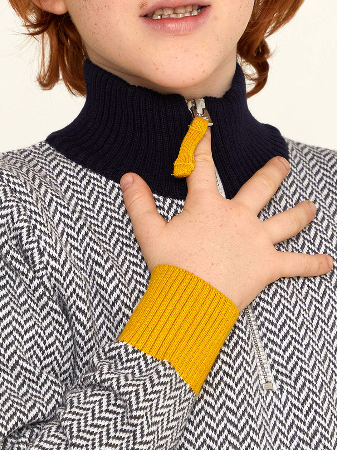 Cherry Crumble Grey Solid Snug Graceful Sweater