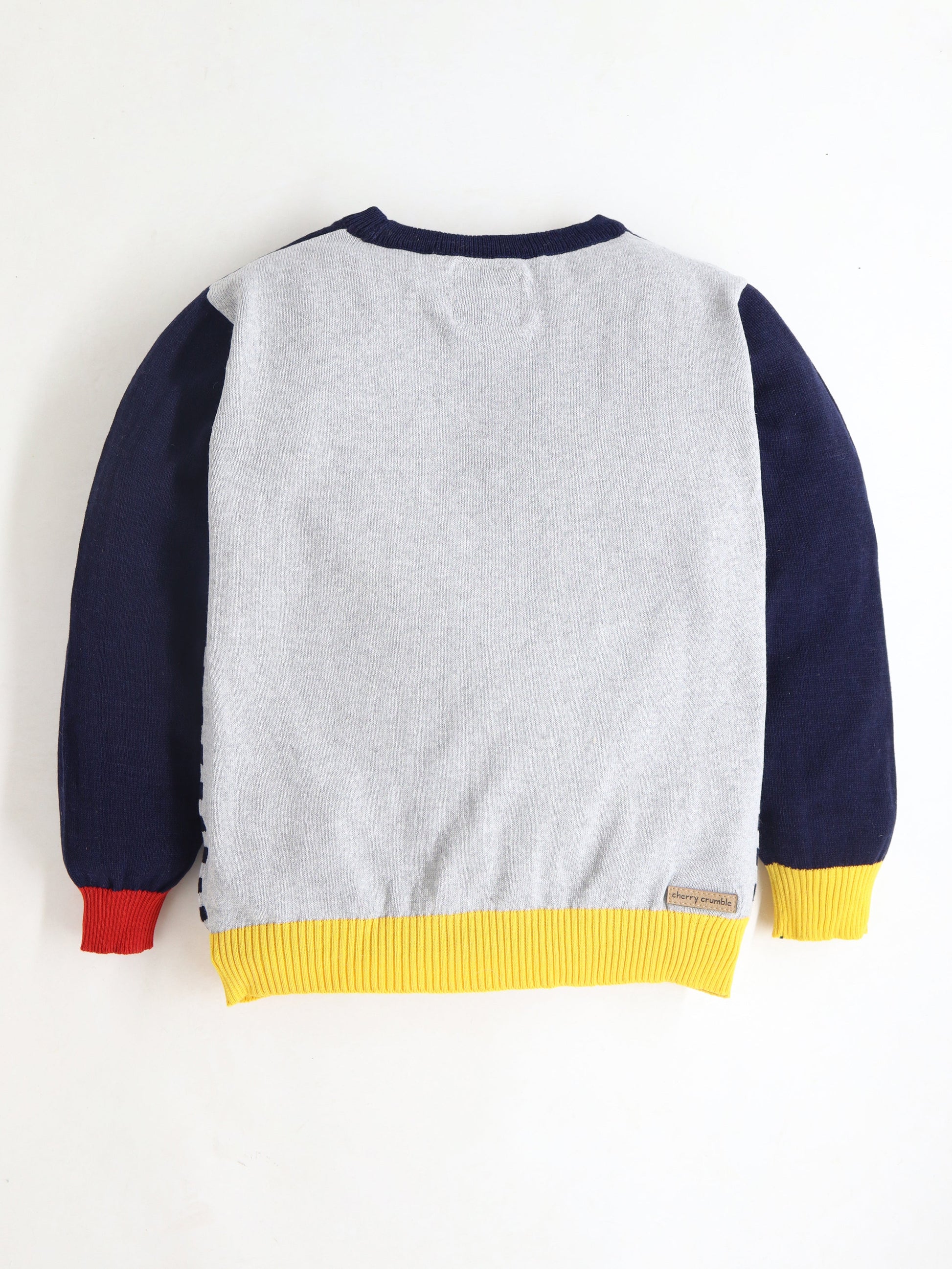 Cherry Crumble Navy Blue Striped Charming Graceful Winter Sweater