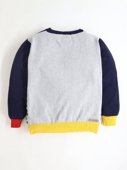 Cherry Crumble Navy Blue Striped Charming Graceful Winter Sweater