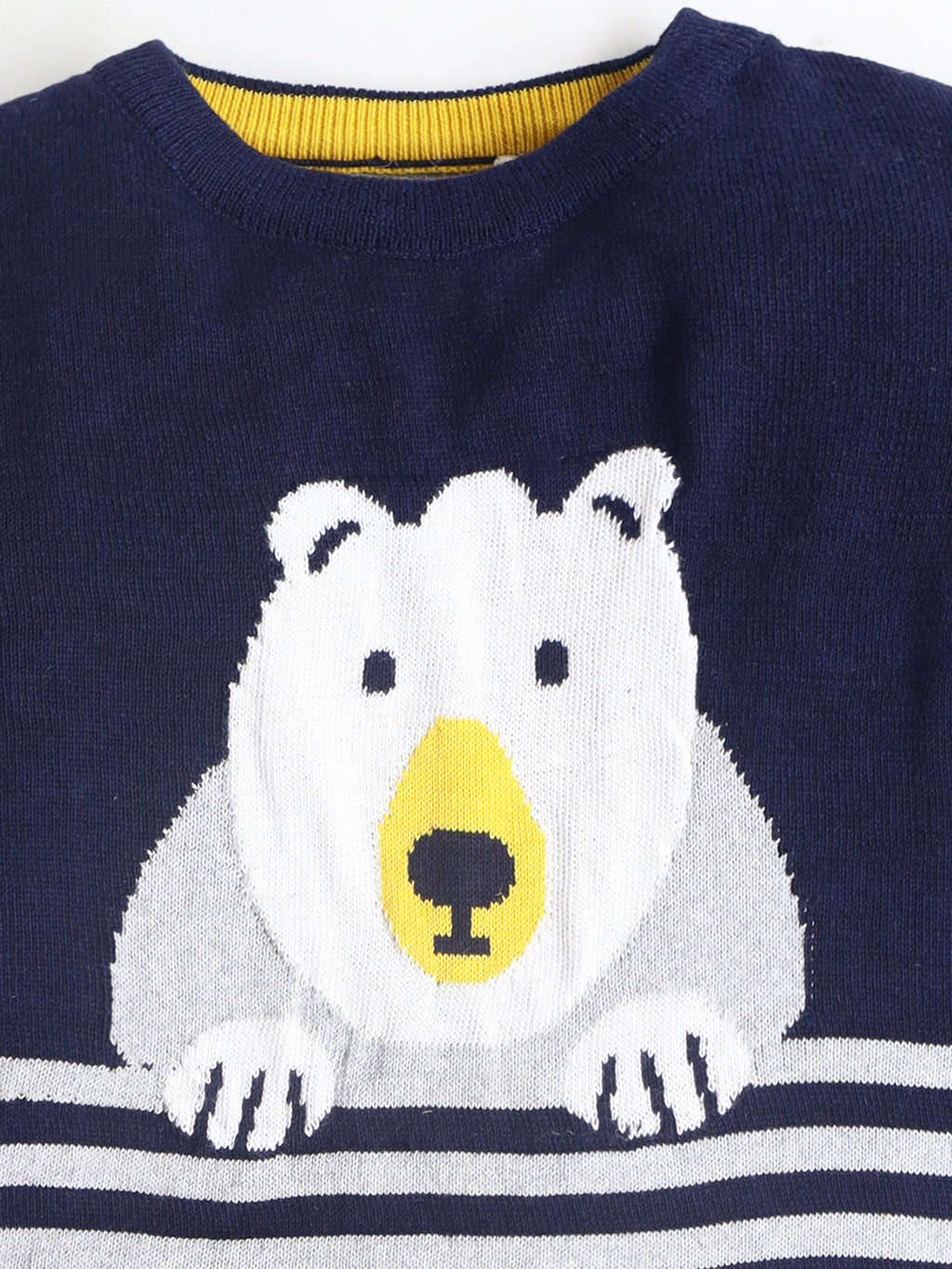 Cherry Crumble Navy Blue Striped Charming Graceful Winter Sweater