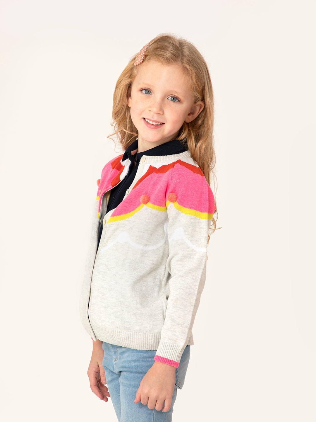 Cherry Crumble Multicolor Embroidered Intarsia Adorable Winter Sweater